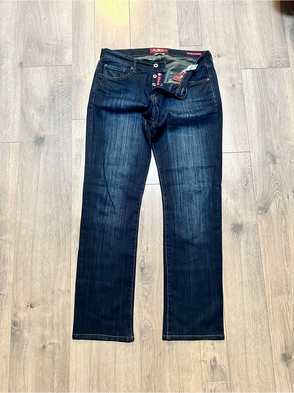 Lucky Brand Dungarees Dark Wash Denim Classic 5 Pocket 221 Original Straight